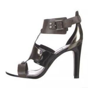 Tory Burch Teagan Leather Caged Metallic Gladiator Heel Sandals 10.5M